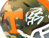 Peyton Manning Autographed Tennessee Volunteers Camo Mini Helmet - Fanatics Auth *White