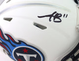 AJ Brown Autographed Tennessee Titans Flat White Speed Mini Helmet - Beckett W Auth *Black Image 2