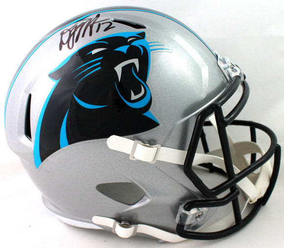 DJ Moore Autographed Carolina Panthers F/S Speed Helmet - Beckett W *Black Image 1