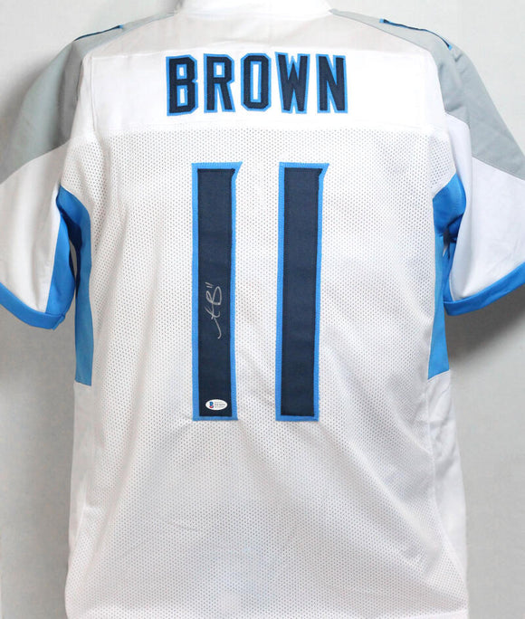 AJ Brown Autographed White Pro Style Jersey- Beckett W *Silver Image 1