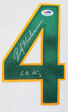 Ricky Henderson Autographed Oakland A's White Majestic Jersey w/ SB King- PSA/DNA Auth *R4