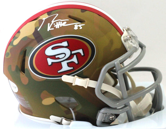 George Kittle Autographed San Francisco 49ers Camo Mini Helmet- Beckett W Auth *White