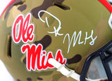 DK Metcalf Autographed Ole Miss Rebels Camo Speed Mini Helmet - Beckett W Auth *White