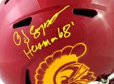 O. J. Simpson Autographed USC Trojans F/S Speed Helmet w/ Heisman - JSA W Auth *Yellow