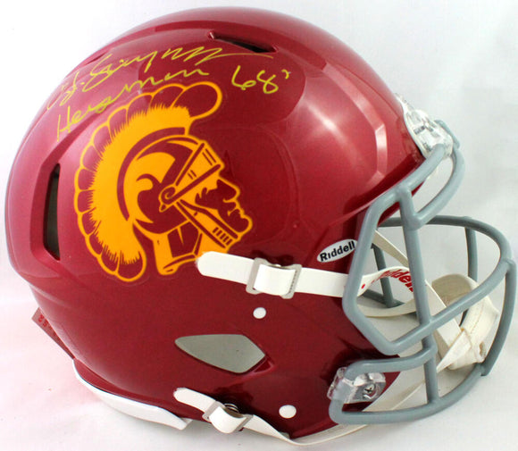 OJ Simpson Autographed USC Trojans F/S Speed Authentic Helmet w/ Heisman - JSA W Auth *Yellow