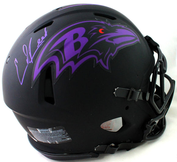 Ed Reed Autographed Baltimore Ravens F/S Eclipse Speed Authentic Helmet - Beckett W Auth *Purple