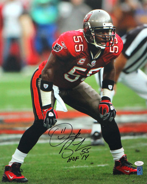 Derrick Brooks Autographed Signed Tb Buccaneers Goal Line Art Card With  HOF-JSA W Auth Blue L