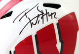 TJ Watt Autographed Wisconsin Badgers Speed Helmet - Beckett W Auth *Black