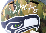 DK Metcalf Autographed Seattle Seahawks F/S Camo Speed Helmet - Beckett W Auth *White