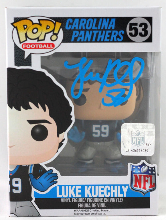 Luke Kuechly Autographed Carolina Panthers Funko Pop Figurine - Beckett W Auth *Blue