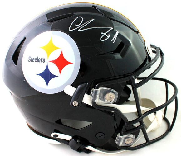 Chase Claypool Autographed Pittsburgh Steelers F/S SpeedFlex Authentic Helmet - Beckett W Auth *Silver