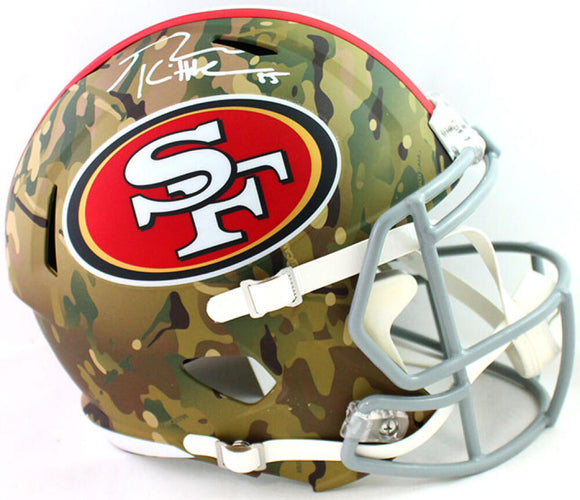 George Kittle Autographed San Francisco 49ers F/S Camo Speed Helmet - Beckett W Auth *White