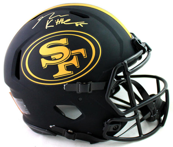 George Kittle Autographed San Francisco 49ers F/S Eclipse Speed Authentic Helmet- Beckett W Auth *Gold Image 1