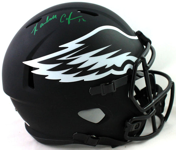 Randall Cunningham Autographed Philadelphia Eagles F/S Eclipse Speed Helmet - Beckett W Auth *Green