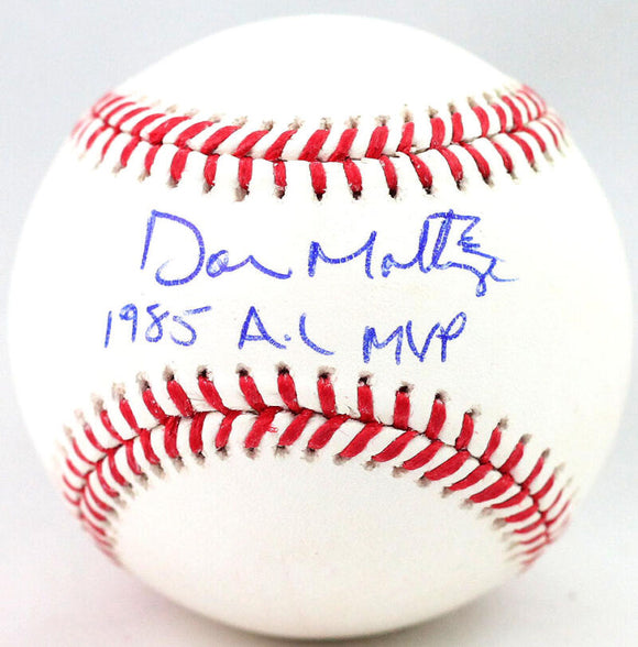 Don Mattingly Autographed Rawlings OML Baseball w/ 1985 AL MVP - JSA W Auth *Blue