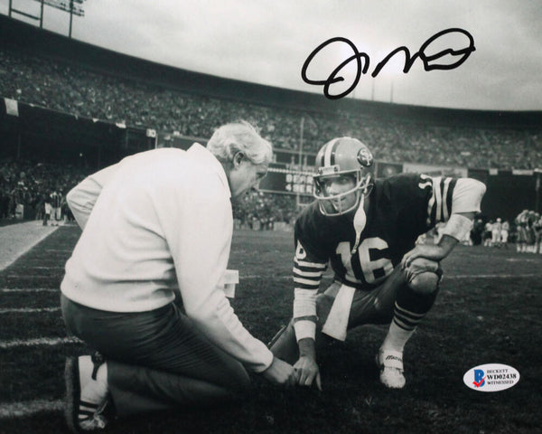 Joe Montana Autographed San Francisco 49ers 8x10 Photo Beckett Witnessed  White Jersey