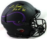 Fran Tarkenton Autographed Minnesota Vikings F/S Eclipse Authentic Helmet w/HOF- JSA Witness *Yellow