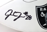 Josh Jacobs Autographed Raiders Wilson Logo Football- Beckett Witnessed *Black