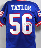 Lawrence Taylor Autographed Blue Pro Style Jersey w/ HOF - Beckett W Auth *