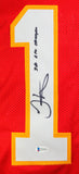 Tyreek Hill Autographed Red Pro Style Jersey w/ SB Champs - Beckett W Auth *1
