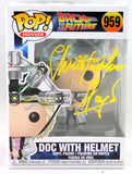 Christopher Lloyd Autographed Doc w/ Helmet Funko Pop Figurine #959 - JSA *Yellow