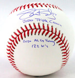Shane Bieber Autographed Rawlings OML Baseball w/ 4 Insc - Beckett W Holo *Blue Image 2
