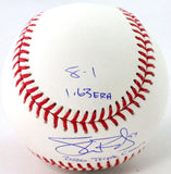 Shane Bieber Autographed Rawlings OML Baseball w/ 4 Insc - Beckett W Holo *Blue Image 3