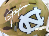 Lawrence Taylor Autographed North Carolina Camo Speed Mini Helmet - Beckett W Auth *White