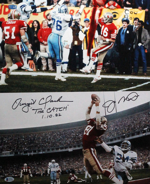 Beckett Joe Montana Dwight Clark The Catch Autographed Signed Jersey SF  49ers