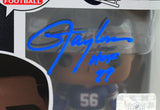 Lawrence Taylor Autographed New York Giants Funko Pop Figurine w/HOF - Beckett W Auth *Blue