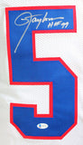 Lawrence Taylor Autographed White Pro Style Jersey w/HOF- Beckett W *Silver *5