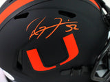 Ray Lewis Autographed Miami Hurricanes Eclipse Speed Mini Helmet- Beckett W Auth *