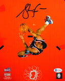 Steve Francis Autographed Rockets 8x10 From Above FP Photo- Beckett Witness *Blk