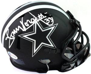 Tony Dorsett Autographed Dallas Cowboys Eclipse Mini Helmet - Beckett Witness *Silver