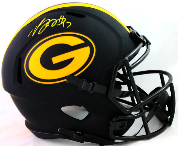 Davante Adams Autographed Green Bay Packers F/S Eclipse Helmet- Beckett Witnessed *Yellow Image 1