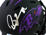 Ray Lewis Autographed Baltimore Ravens Eclipse Mini Helmet- Beckett W *Silver