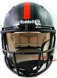 Ray Lewis Autographed Miami Hurricanes Full Size Black Knight Authentic Helmet - Beckett Witness *White