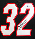Shaquille O'Neal Autographed Black Miami Jersey - Beckett Authentication *2