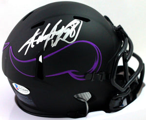 Adrian Peterson Autographed Minnesota Vikings Eclipse Mini Helmet - Beckett Witness *Silver