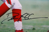 Deion Sanders Autographed SF 49ers 16x20 Backpedaling HM Photo- Beckett W *Black