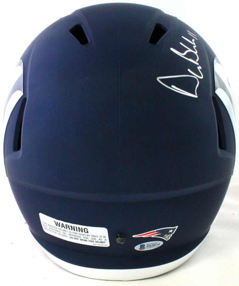 Drew Bledsoe New England Patriots Autographed Riddell VSR4 Throwback Logo  Replica Helmet