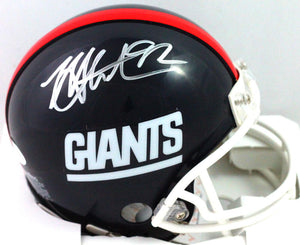 Michael Strahan Autographed NY Giants 81-99 TB Mini Helmet - Beckett W *SILVER