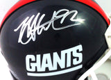 Michael Strahan Autographed NY Giants 81-99 TB Mini Helmet - Beckett W *SILVER