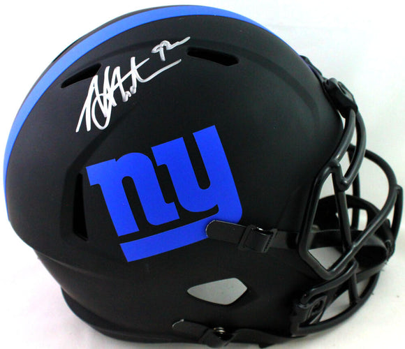 Michael Strahan Autographed New York Giants F/S Eclipse Speed Helmet - Beckett W Auth *silver