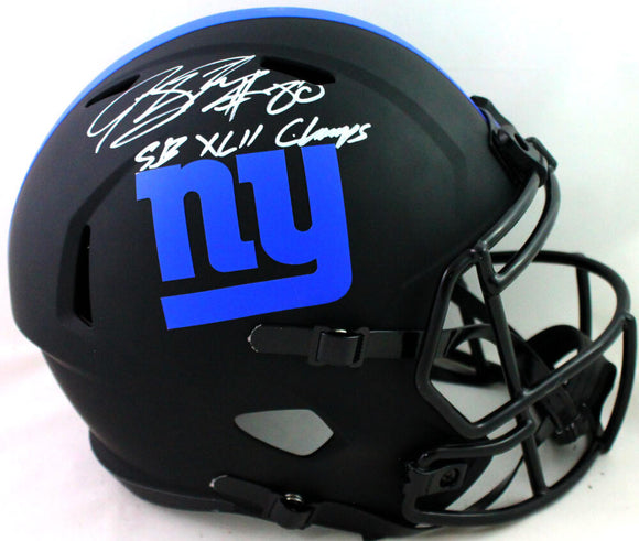 Jeremy Shockey Autographed New York Giants F/S Eclipse Helmet w/ SB Champs -Beckett Witness *White