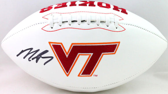 Michael Vick Autographed Virginia Tech Logo Football - JSA W Auth *Black