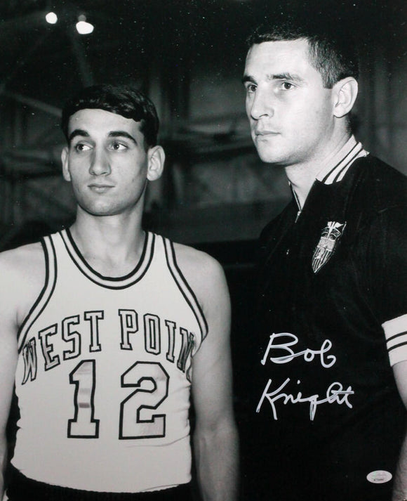Bob Knight Autographed Indiana 16x20 with Coach K Photo- JSA W *White