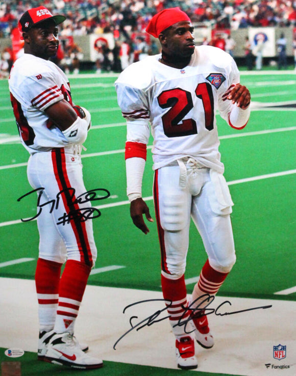 Deion Sanders Autographed San Francisco 49ers 16x20 Photo Beckett Witnessed