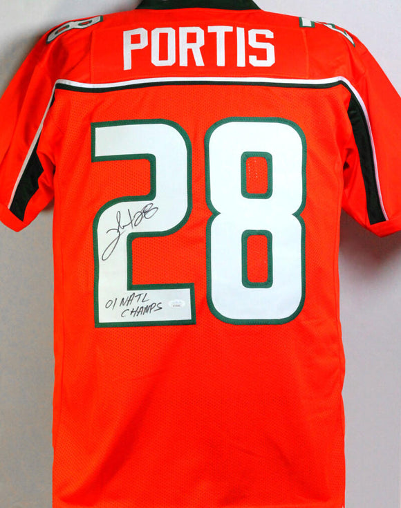 Clinton Portis Signed Orange College Style Jersey W/ Natl Champs- JSA W Auth