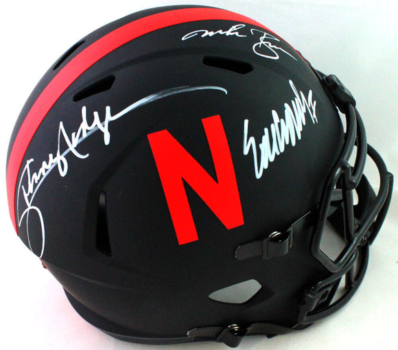 Nebraska Heisman Winners Autographed F/S Eclipse Speed Helmet- JSA W *WHITE